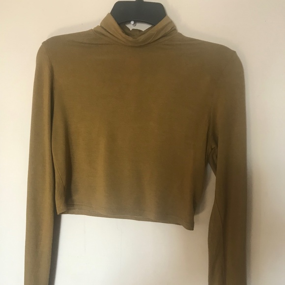 Double Zero Tops - Double Zero Crop Top. Mock Neck. Long sleeves. Medium